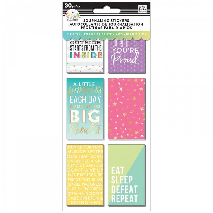 Fitness Journaling (Flip) Stickers 5 Sheets / 30 Pieces