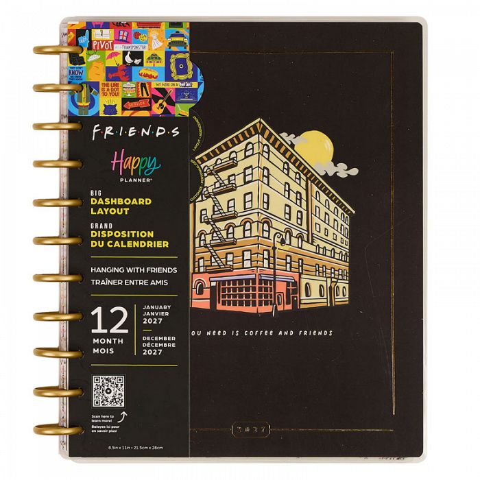 The Happy Planner THP Licensed Friends Hanging With Friends Big 12 Month Disc Bound Dated Planner January 2027 - December 2027 **1 unit left in stock**