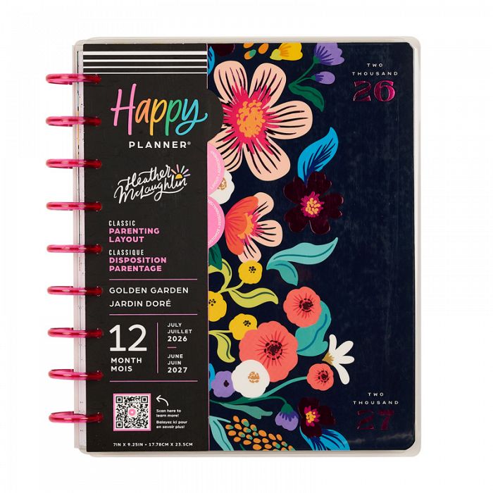 The Happy Planner Golden Garden Mom Classic 12 Month Disc Bound Dated Planner July 2026 - June 2027