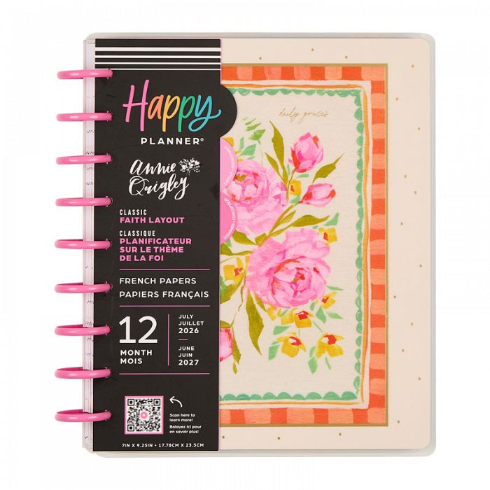 The Happy Planner French Papers Faith Classic 12 Month Disc Bound Dated Planner July 2026 - June 2027