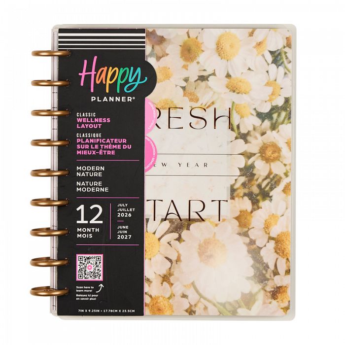 The Happy Planner Modern Nature Wellness Classic 12 Month Disc Bound Dated Planner July 2026 - June 2027