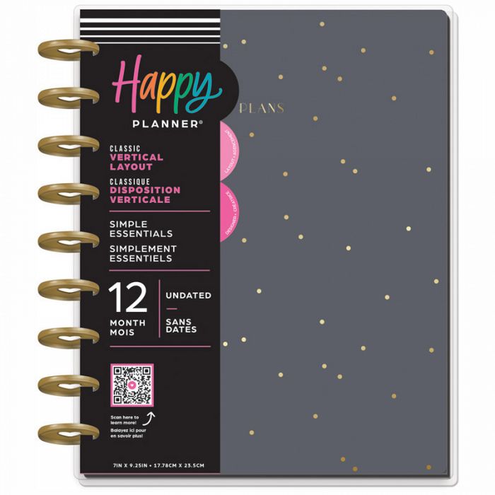 The Happy Planner Simple Essentials Classic Undated 12 Month Planner