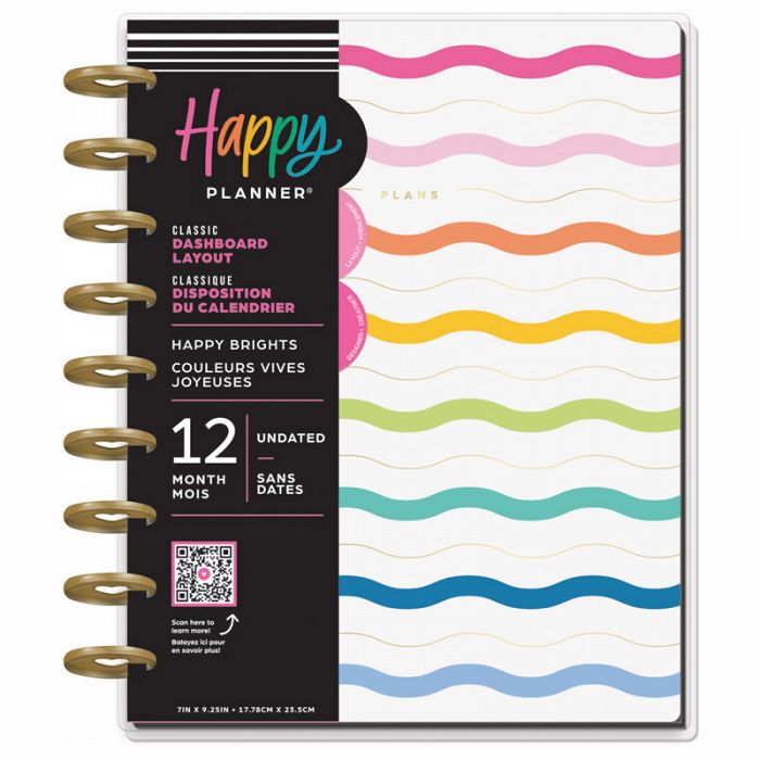 The Happy Planner Happy Brights Classic Undated 12 Month Planner