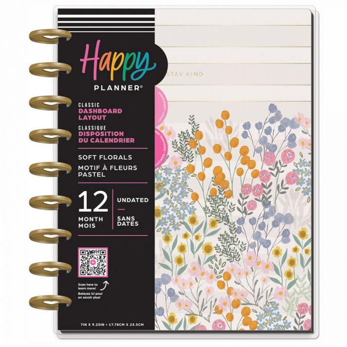 The Happy Planner Soft Florals Classic Undated 12 Month Planner