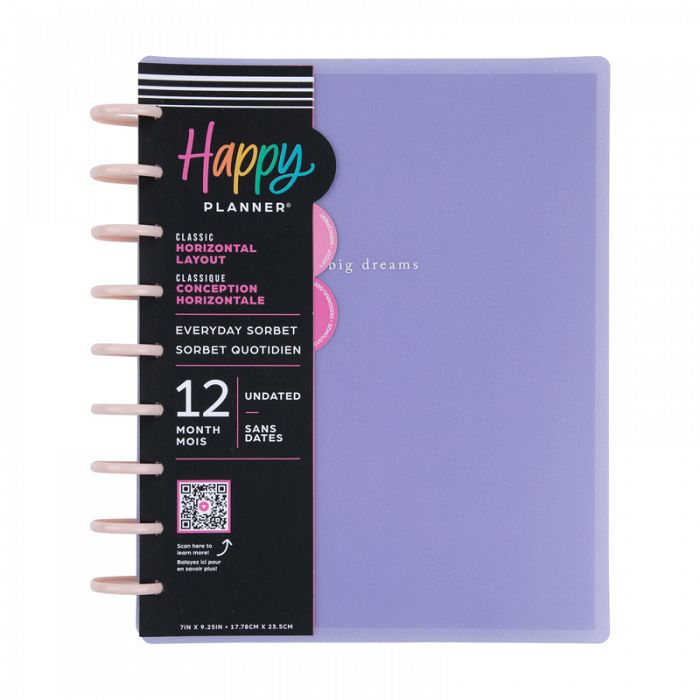 The Happy Planner Everyday Sorbet Classic Undated 12 Month Planner