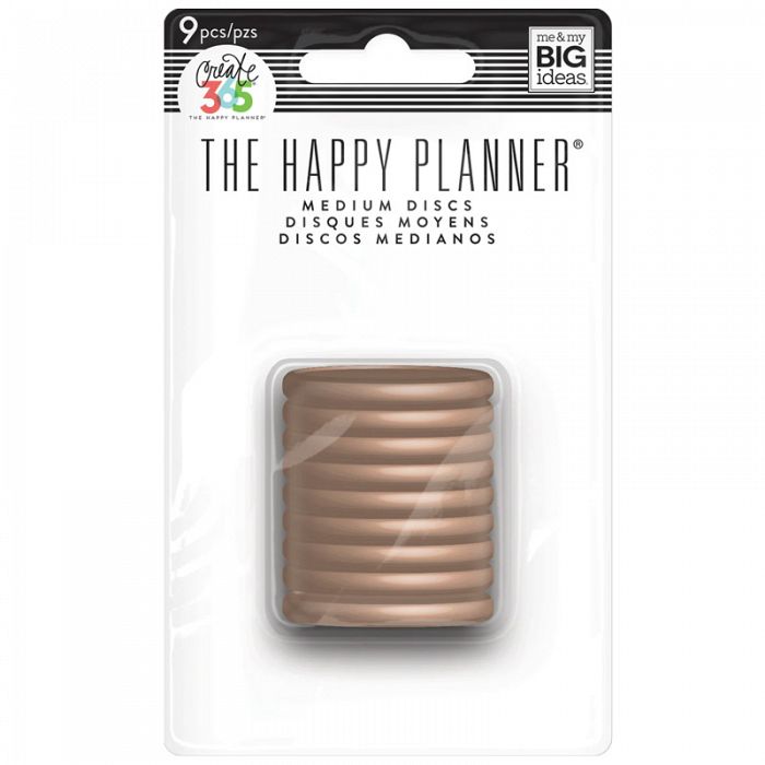 The Happy Planner® Medium Discs 9count Rose Gold Plastic