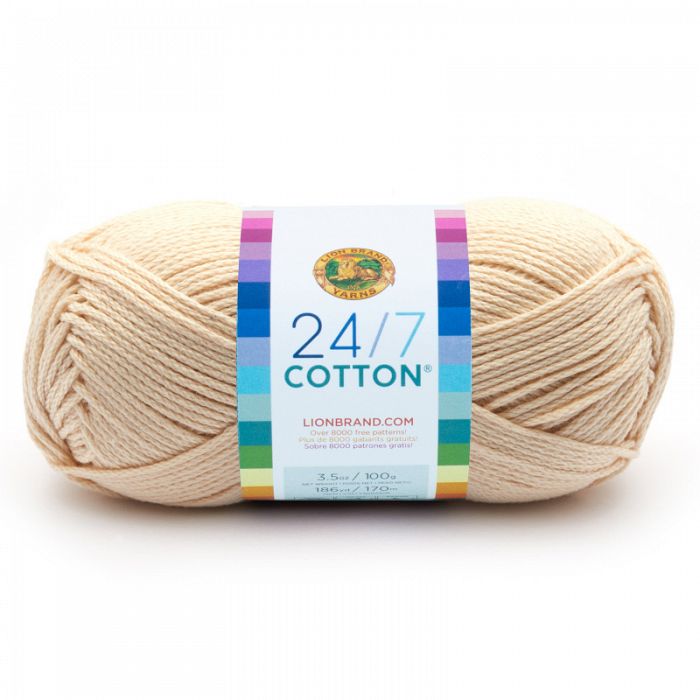Lion Brand Yarn 24/7 Cotton Ecru