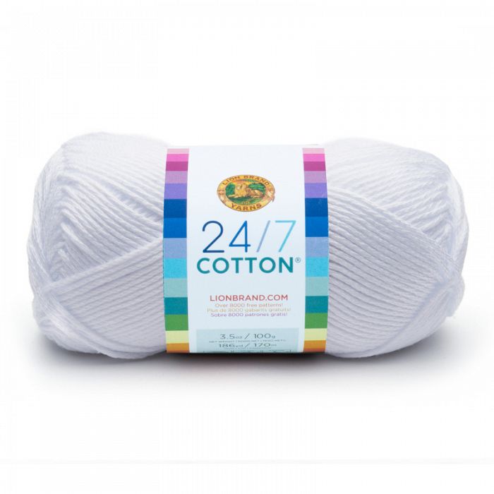 Lion Brand Yarn 24/7 Cotton White