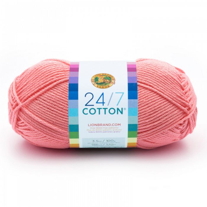 Lion Brand Yarn 24/7 Cotton Pink