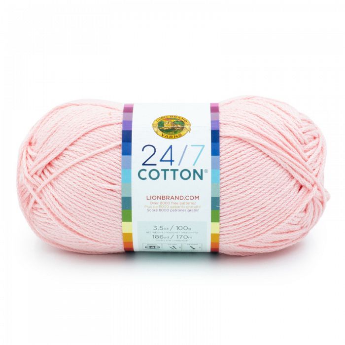 Lion Brand Yarn 24/7 Cotton Pink Lemonade