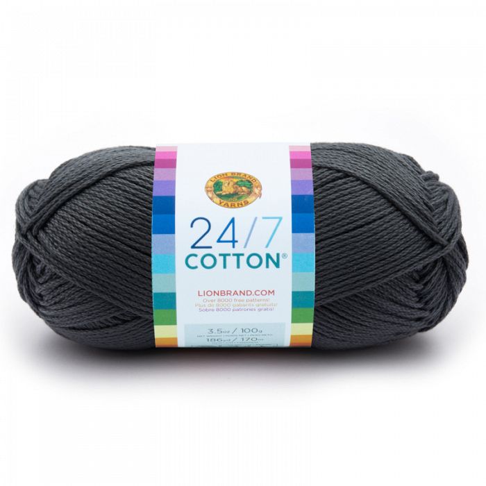 Lion Brand Yarn 24/7 Cotton Charcoal