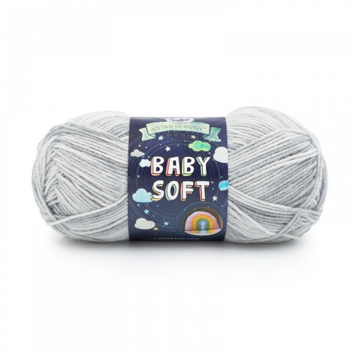 Lion Brand Yarn Baby Soft Grey Print