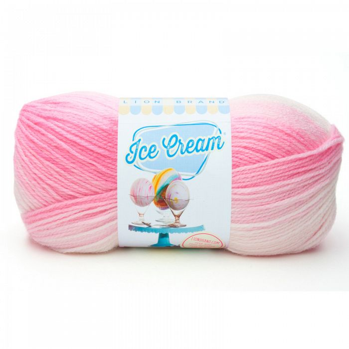 Lion Brand Yarn Ice Cream Strawberry