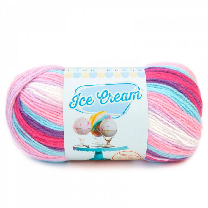 Lion Brand Yarn Ice Cream Raspberry Ripple