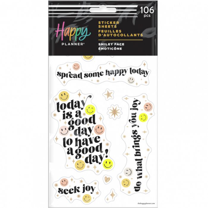 THP Smiley Face 5 Sheet Sticker Sheet
