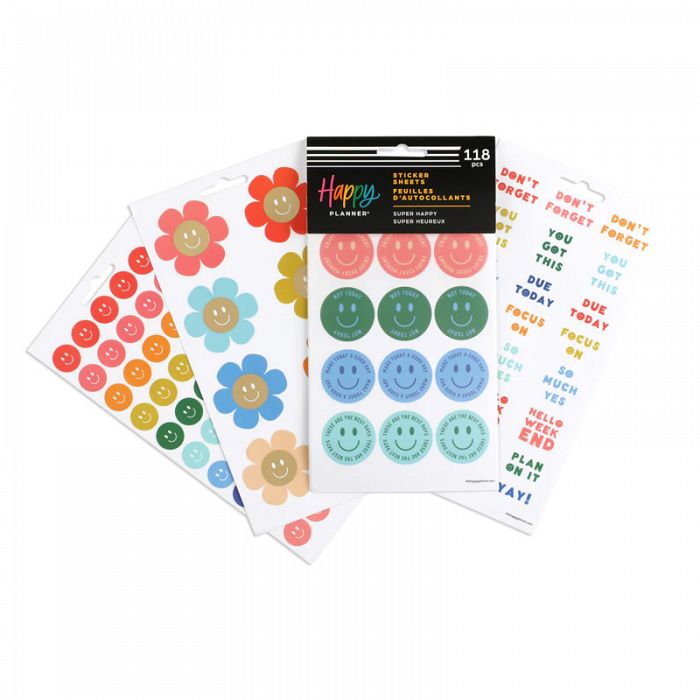The Happy Planner Super Happy 5 Sticker Sheets BUY ME FOR 50% OFF with your cart order of $30+ before taxes. Use discount code HAPPYSTICKER25