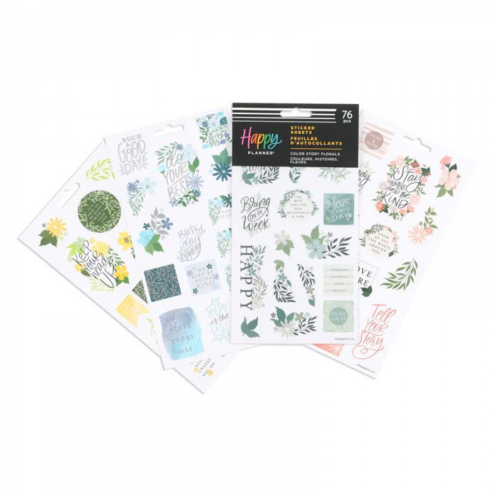 The Happy Planner Color Story Florals 5 Sticker Sheets *Regular $18.95