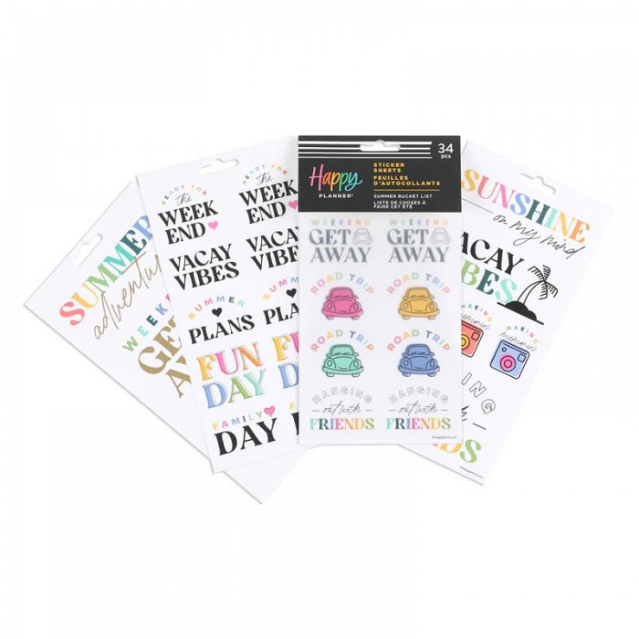The Happy Planner Summer Bucket List 5 Sticker Sheet Regular $18.95 each