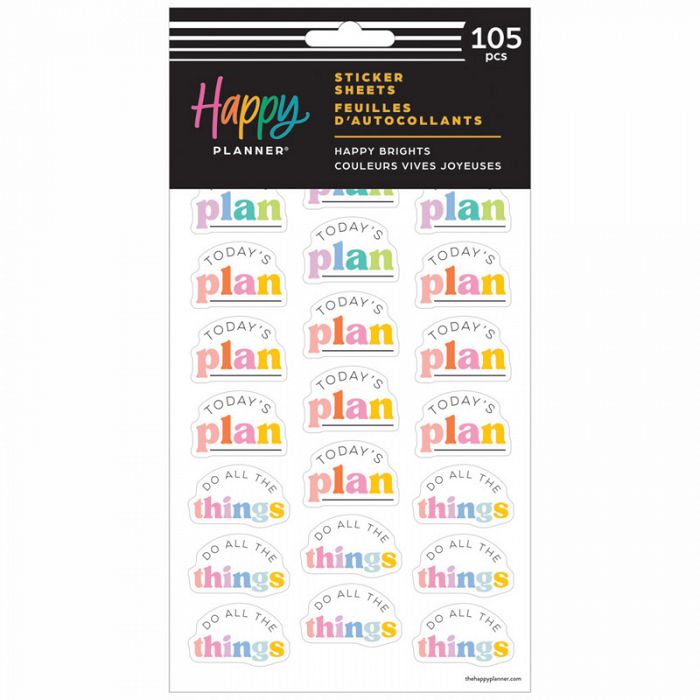 The Happy Planner Happy Brights 5 Sheets Sticker Sheet **1 unit left in stock**