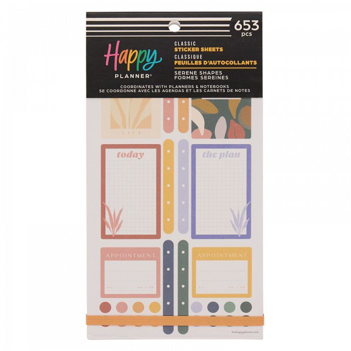 The Happy Planner Serene Shapes Classic 30Sheet Sticker Value Pack
