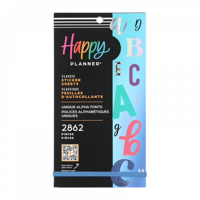The Happy Planner Unique Alpha Fonts 30 Sheet Sticker Value Pack 2862 Stickers