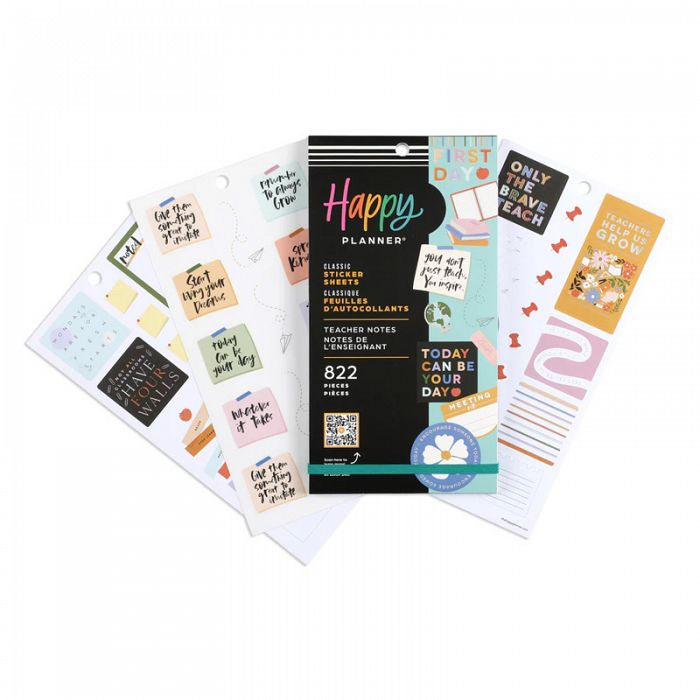 The Happy Planner Teacher Notes Classic 30 Sheet Sticker Value Pack BUY ME FOR 50% OFF with your cart order of $30+ before taxes. Use discount code HAPPYSTICKER25
