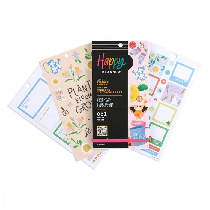 The Happy Planner Seasonal Teacher Classic 30 Sheet Sticker Value Pack