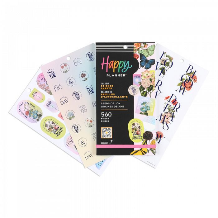 The Happy Planner Seeds of Joy Classic 30 Sheet Sticker Pack 560 Stickers **1 unit left in stock**