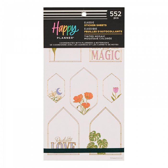 The Happy Planner Tinted Mosaic 30 Sheet Sticker Value Pack
