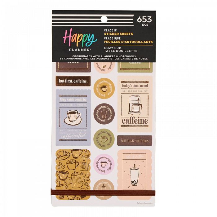 The Happy Planner Coffee & Caffeine 30 Sheet Sticker Value Pack
