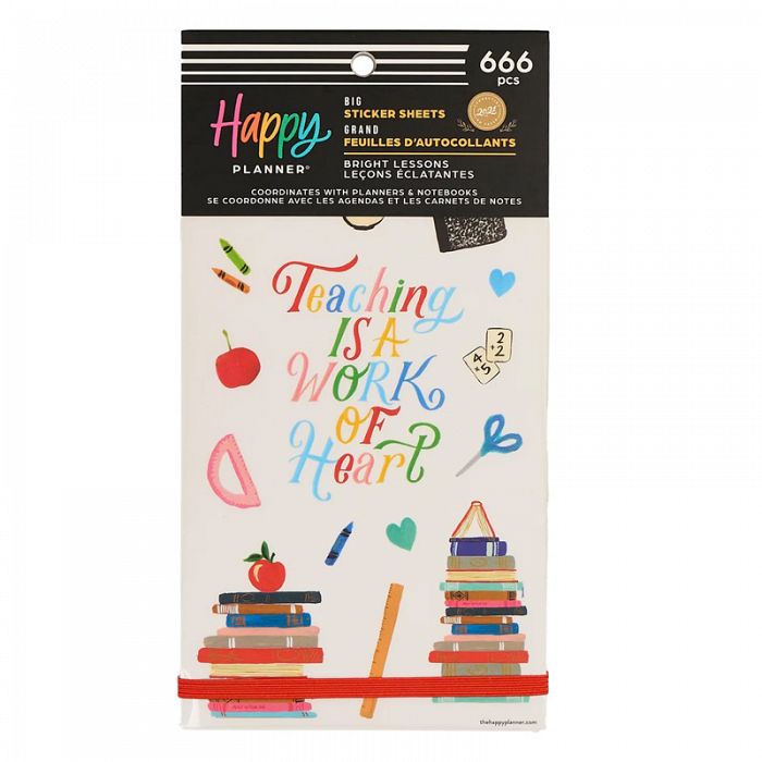 The Happy Planner Bright Lessons Teacher Big Sticker Value Pack