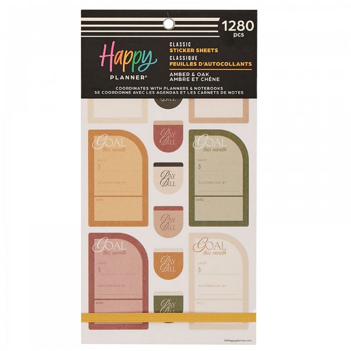 The Happy Planner THP Amber & Oak Budget 30 Sheet Sticker Value Pack