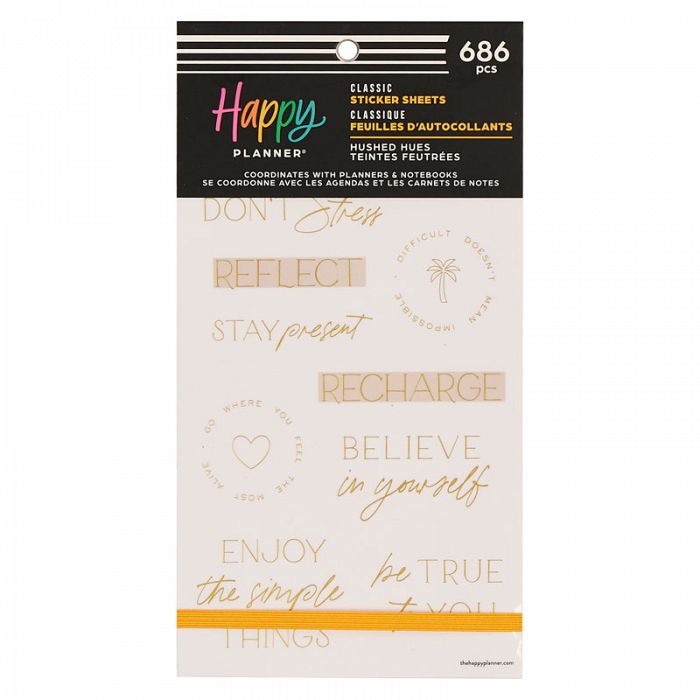 The Happy Planner THP Hushed Hues Stress Management 30 Sheet Sticker Value Pack