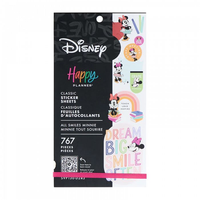 The Happy Planner Disney All Smiles Minnie Classic 30Sheet Sticker Pad