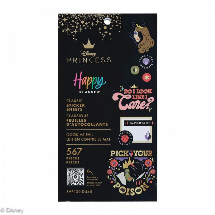 The Happy Planner Disney Good vs. Evil Classic 30Sheet Sticker Pack **2 units left in stock**