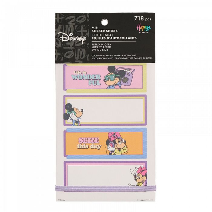 The Happy Planner Disney Mickey Mouse & Friends Retro Mini Sticker Value Pack
