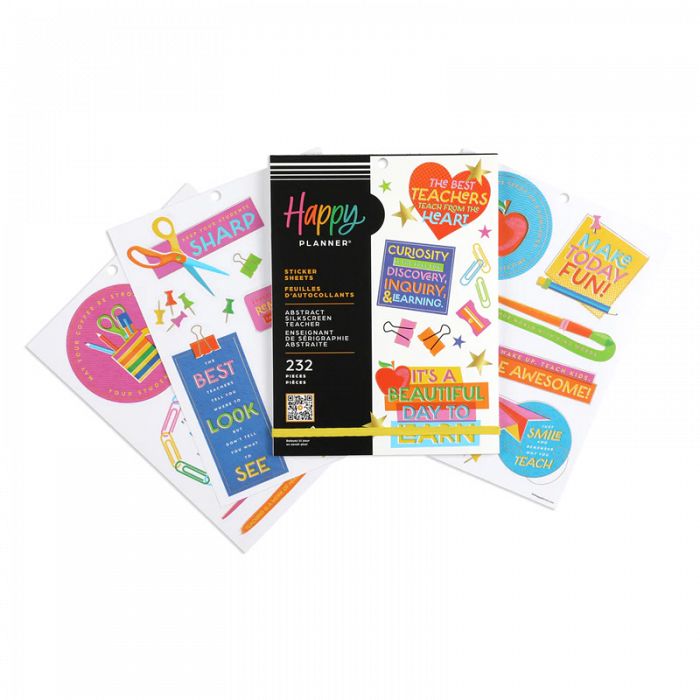 The Happy Planner Abstract Silkscreen Teacher Large Sticker Value Pack *Regular $29.95