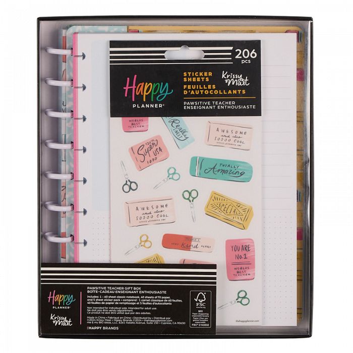 The Happy Planner Teacher Pawsitive Teacher Classic Notebook + Filler Paper + Sticker Bundle. Online Exclusive Limited Quantity
