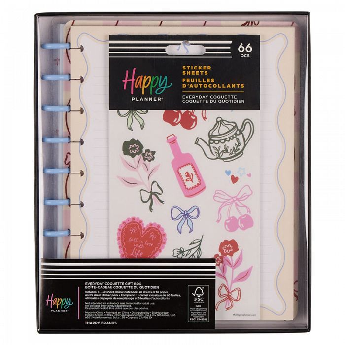 The Happy Planner Teacher Everyday Coquette Classic Notebook + Filler Paper + Sticker Bundle. Online Exclusive Limited Quantity